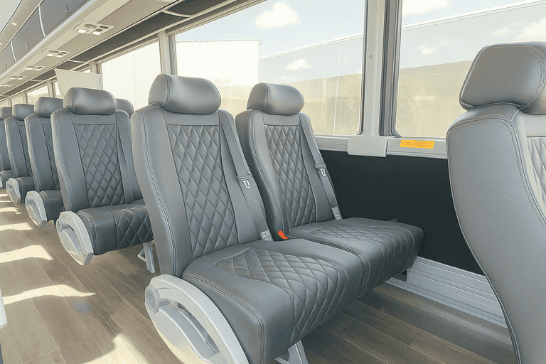 interior of Charter Bus Rental Longmont charter bus